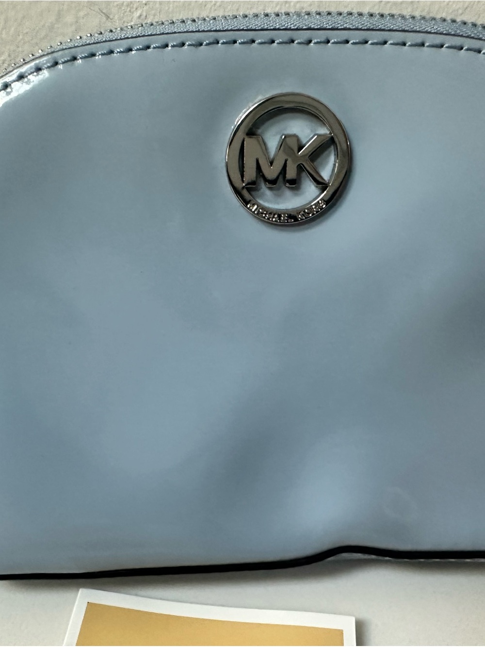 Michael Kors Pale Blue Patent Leather Cosmetic Pouch NWT - Picture 2 of 7